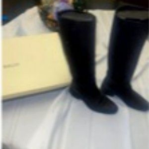 Bally black leather riding boots